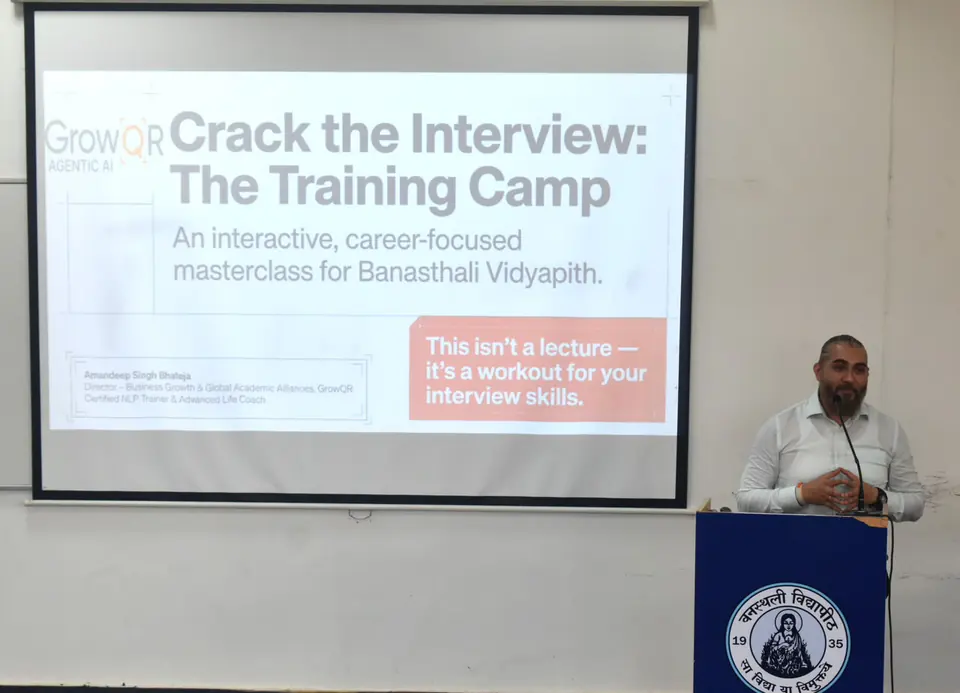 Crack the Interview: the training camp. Banasthali Vidyapith, Niwai, Rajasthan.
