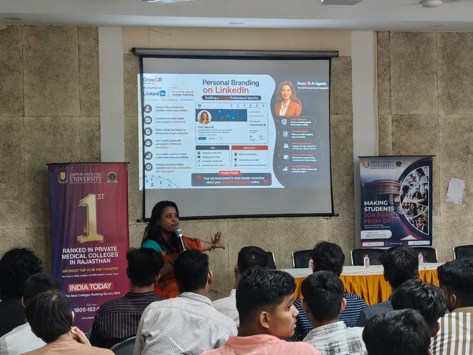 Personal branding on LinkedIn. Jaipur National University, Jaipur, Rajasthan.